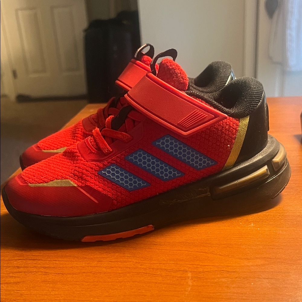 Kids Red Adidias Marvel Athletic Sneakers